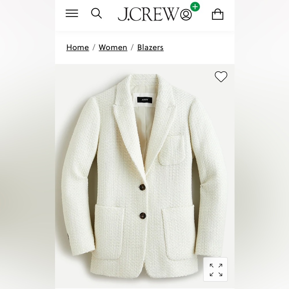 J. Crew Boyfriend blazer in shimmer tweed
